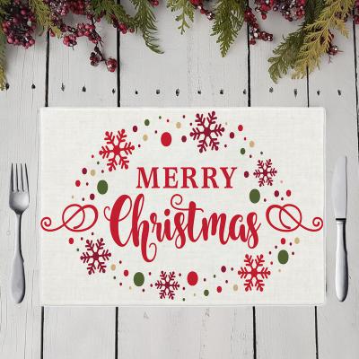 China Water Proof Plaid Christmas Place Mat Waterproof Linen Tablecloth For Home Kitchen Dining Xmas Holidays for sale