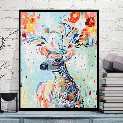 China Animal Abstract Painting Canvas Framed Digital Oil Painting By Numbers for sale