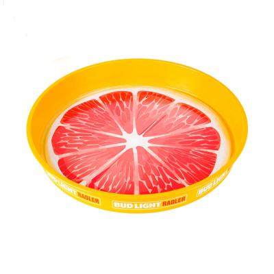 China Custom Designs Large Round Serving Tray Fruit Storage Tray Metal Food Grade Wholesale Price JYZG224 for sale