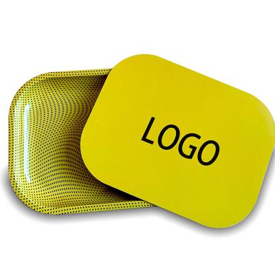 China First Grade Tinplate Smoking Accessories Available Customize White Label Metal Rolling Trays With Magnetic Lid for sale