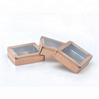 China Eight Side Recyclable Tin Can Wholesale Cheap Price Cookie Tin Box Clear Lids for sale