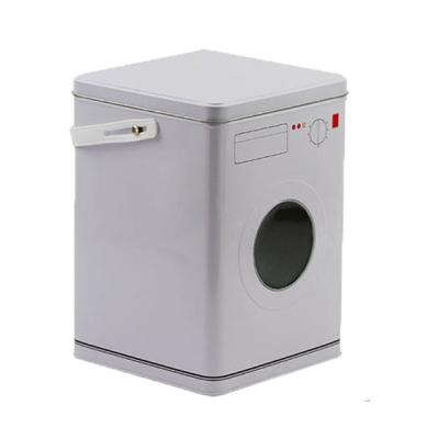 China Recycled Materials Metal Laundry Washing Powder Promotional Square Tin Box With Handle for sale