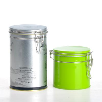 China Recyclable metal coffee container with lock china factory new sensitive custom designed tea tin box /metal tea directly can airtight metal coffee container with lock for sale