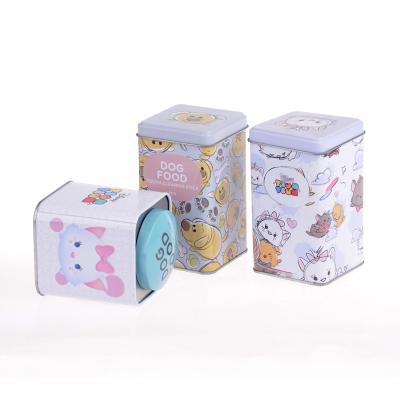 China Cute Recyclable Bone Shaped Dog Food Storage Tin Box for sale