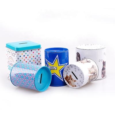 China Hot Sale Recyclable Save Customized Piggy Bank Tin Money Bank For Kids for sale