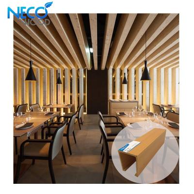 China NecoWood China factory Cheap Anti-UV Waterproof Wood Plastic Decor Wpc interior ceiling for sale