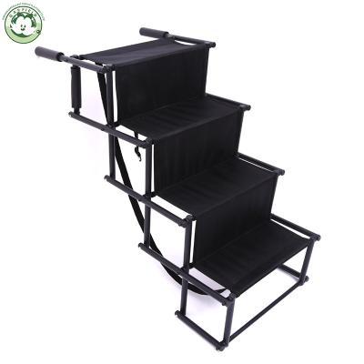 China Viable Outdoor Dog Car Ramp Steps Ladder For SUV Car Stairs Metal Frame Collapsible Folding Dog Ramp For Car for sale