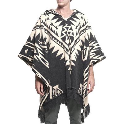 China Stylish Anti-wrinkle Printing Customized Wool Poncho For Men Hooded Tapestry Casual Handmade Plus Size Mens Hoodies for sale