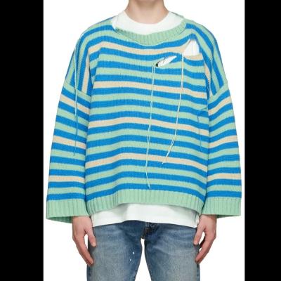 China Wool/cashmere 2022 sweaters with holes knitting street wear men sweater design for men for sale