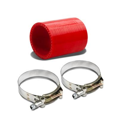 China High Quality Customized Color 76mm Length Auto Silicone Straight Auto Hose With 2 Hose Clamps for sale