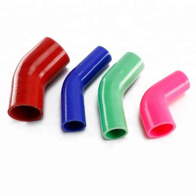 China Automotive Parts Customized Reinforced Silicone Rubber Automotive Hose 135 Degree Elbow Silicone Flexible Hose for sale