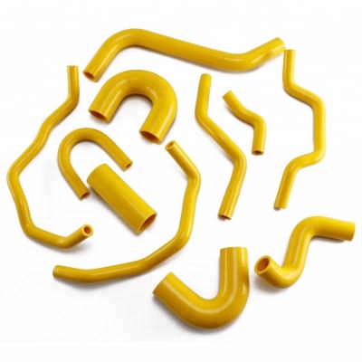 China Automotive Parts Silicone Radiator Hose Kit Automotive Flexible Silicone Rubber High Temperature Yellow High Temperature Hose for sale