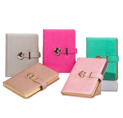 China Mini Custom Logo B6 Creative Up-to-Date Purchasing Diary With Locks Lovers Handbook Gift Hardcover Book Notebook for sale