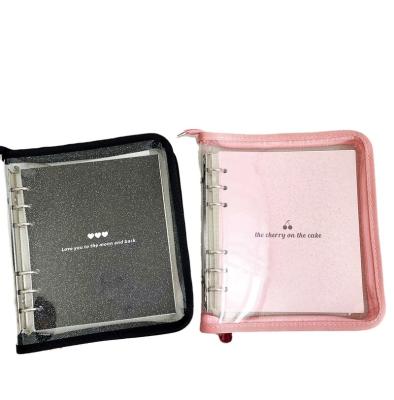 China Zipper Binding Notebook Cute Cherry Diary Loose Leaf Notebook Waterproof PVC Coating Zipper Binding Notebook for sale