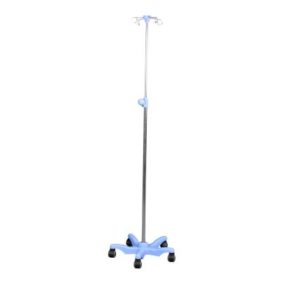 China Portable High Quality Dismountable I.V. Pole Stainless Steel Infusion Stand With 4 Drip Hooks In Hospital for sale