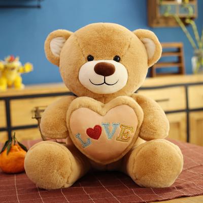 China Gift kids play hug me! Valentines Day Teddy Bear With Love Heart Stuffed Plush Toy Teddy Bear Soft Toy Gift For Girls for sale