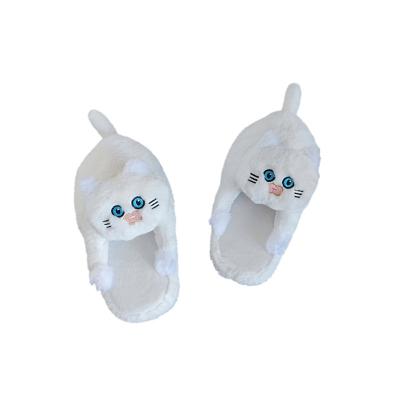 China Girls Women Cat Plush House Slippers For Winter Fluffy Furry Slippers Warmshoes Cat Slippers Cute Animal Bedroom And Home Slippers Lovely for sale