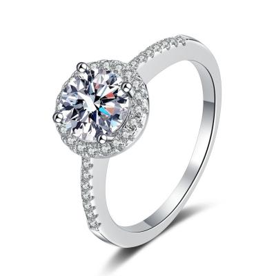 China CLASSIC Husky manufacturer female bestseller classic 925 sterling silver jewelry Moissanite ring for sale