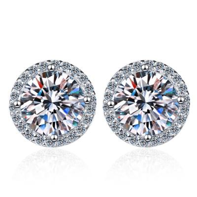 China TRENDY pt950 plated fashion women Geometry 925 sterling silver jewelry Moissanite earrings for sale