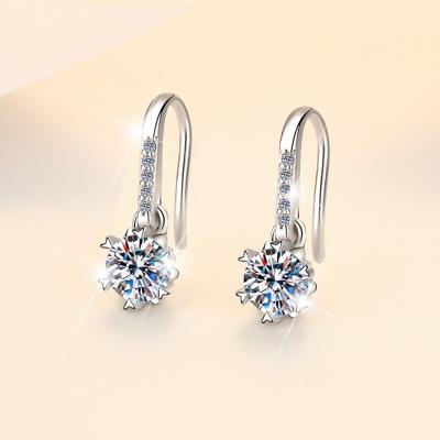 China TRENDY Snowflake Wedding Party Elegant women's fashion 925 silver jewelry earrings for sale