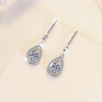 China Cute Gold plated jewelry 925 silver earrings Unique design for women elegant fashion pear shaped for sale