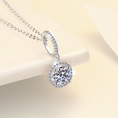 China TRENDY Women's Trendy 5A Diamond Charm Chain Plated pt950 Jewelry 925 sterling silver necklace for sale