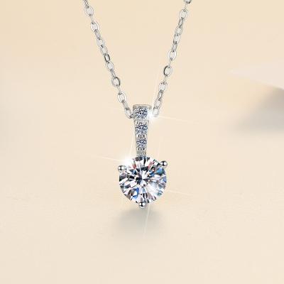 China TRENDY Gold plated pt950 Women Fashion Elegant charm Diamond Pendant 925 silver necklace jewelry for sale