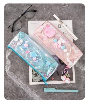 China New Style Fashion Style PVC Iridescent Clear Transparent Holographic Pencil Case With Zipper for sale