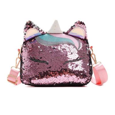 China Latest Fasion Bag Unicorn Horn Gifts Magic Reversible Sequin Shoulder Bag With Unicorn Mermaid School Dance Bag for sale