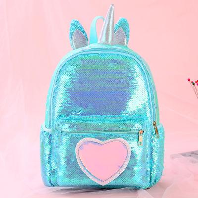 China None Fashion Blue Reversible Sequin Unicorn Bags Backpack For Omen Girl for sale