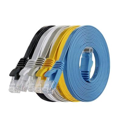 China XUNJIE Rj45 Utp Cat6 Factory Price Patch Cord Cat 6 Thin Flat Cat 6 Patch Cable Network Flat Cat6 Cable for sale