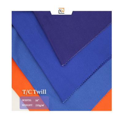 China Shrink-Resistant Fabric Factory Wholesale T/C 80/20 80/20 Plain Dyed 80%POLYESTER 20%COTTON 20*16 120*60 Uniform Use Fabric Workwear for sale