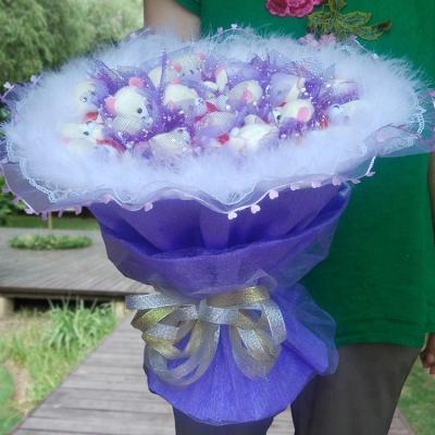 China Custom plush oem manufacturer valentine gift teddy bear flower for sale