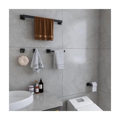 China Bathroom Hardware Accessories Heavy Duty Wall Mounted Bath Towel Rack Rail Rack Holder Set 5Pcs Pack With Robe Hooks for sale