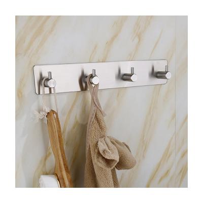 China Sustainable Bathroom Kitchen Clothes Hooks Metal Wall Hooks And Wall Hanging Organization With 4 Large Capacity Hooks for sale