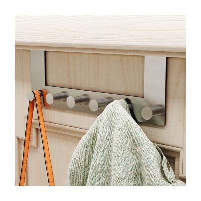 China Nail Free Standing Bathroom Accessories Stainless Steel Robe Hanger 6 Robe Hooks Over The Door for sale