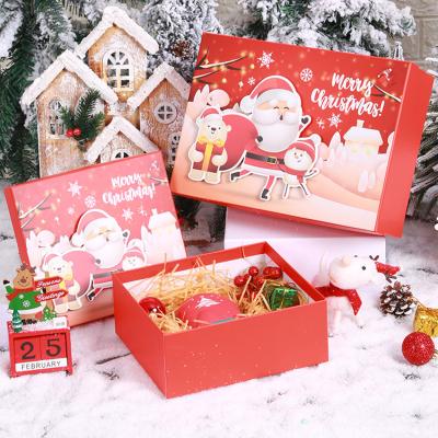 China Recycled Christmas Eve Gift Custom Logo Lid Materials Newcomer And Rigid Paper Packaging Box 3D Model Stocking Surprise Gift for sale