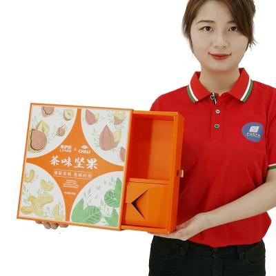 China Customized Recyclable Shapes Nuts Logo UV Drawer Packaging Gift Boxes for sale