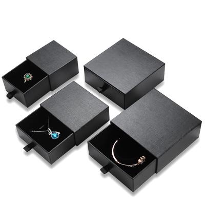 China Custom Logo Luxury Printed Necklace Earring Jewelry Box Slide Paper Jewelry Box for sale