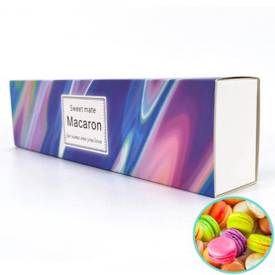 China Wholesale Custom Luxury Recyclable Chocolate Macaron Long Cookie Favor Paper Gift Boxes Packaging With PVC Dividers for sale