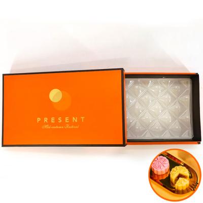 China Recyclable Custom Chinese Cute Mi Autumn Paper Premium Moon Cake Box Packaging With PVC Insert for sale