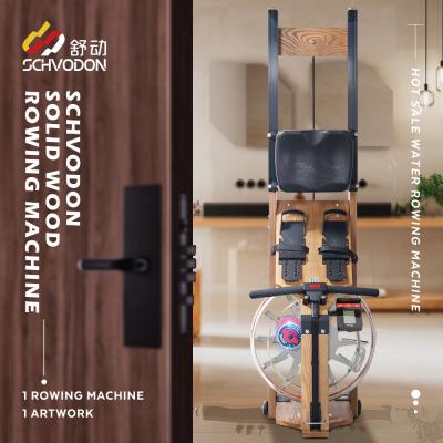 China Universal Head Ash Cheap Home Gym Price Schvodon Water Rowing Machine Solid Wooden Professional Rowing Machine for sale