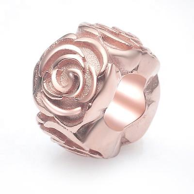 China METALS Rose Gold Plated Fashion Jewelry Rose Charm For Bracelet Making for sale