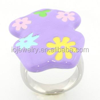 China Acrylic Epoxy Resin Jewelry Stainless Steel Rings For Spain Market for sale