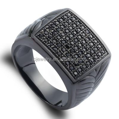 China Promotional High Quality Black Stainless Steel Fashion Jewelry Man Ring for sale