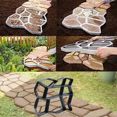 China Paving Stone Mold For Sidewalk Paths Way Mold Concrete Pavement Plastic Mold 43.5*43.5*4cm for sale