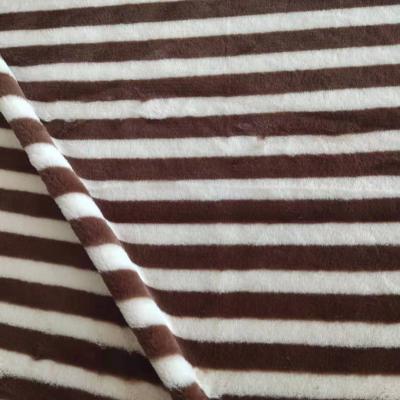 China Luxury Wholesale 100% Polyester Striped Pattern Faux Fur Garment Fabric for sale