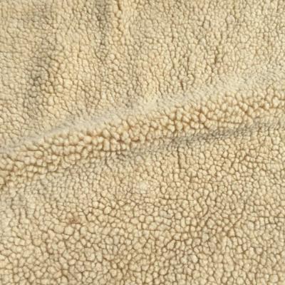 China Auto warm beige color faux fur sherpa sale upholstery poly borg for coat LYFS024 hometextile for sale