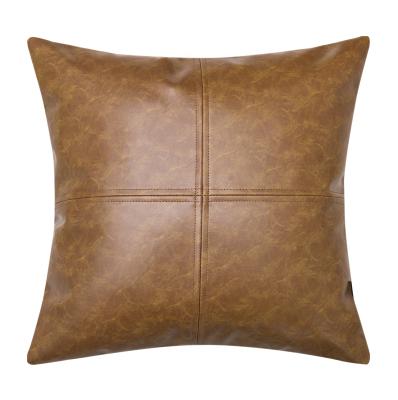 China Simply 2020 Designs Cool Pillow Cover PU Sofa Leather Cushion Gel Pillow for sale