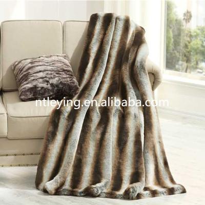 China Anti-pilling High Quality Faux Fur Throw Jacquard Print Blanket Couch Rest Sherpa Blanket Bed Long Chair LYB004 for sale